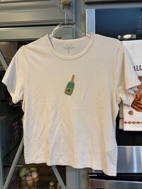 Abercrombie & Fitch Cream Short-Sleeve Skimming Champagne Tee Small NWOT